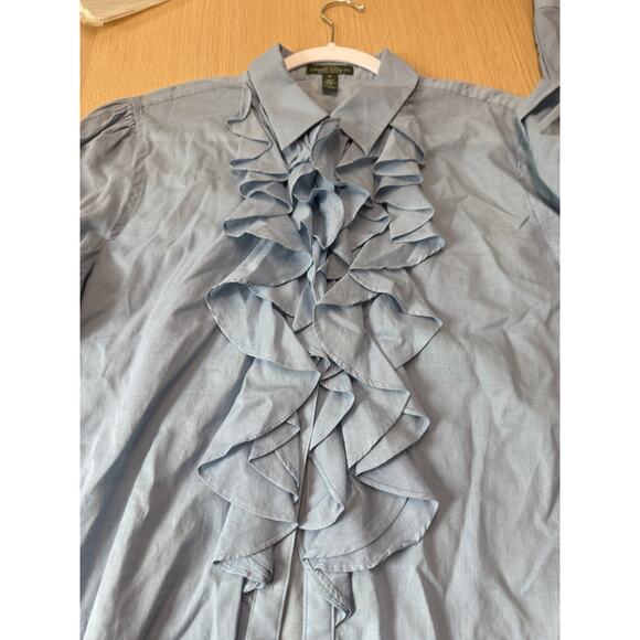 Lauren Ralph Lauren Romantic RUFFLE SHIRT BLOUSE XL - Picture 7 of 9